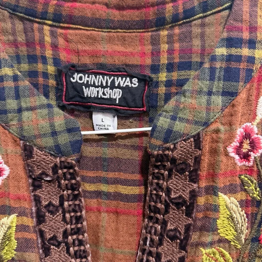 Johnny Was Workshop Embroidered Flannel large